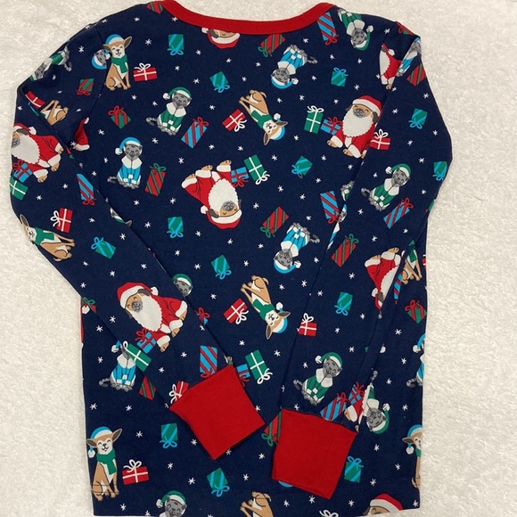 Lands end snug fit cotton long sleeve deep sea navy holiday dog cat Christmas 14 - Picture 7 of 11